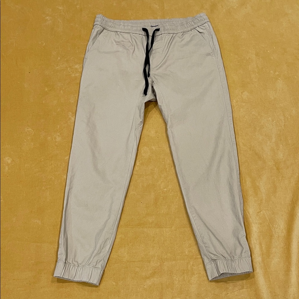 Forever 21 Beige Joggers with Black Drawstring